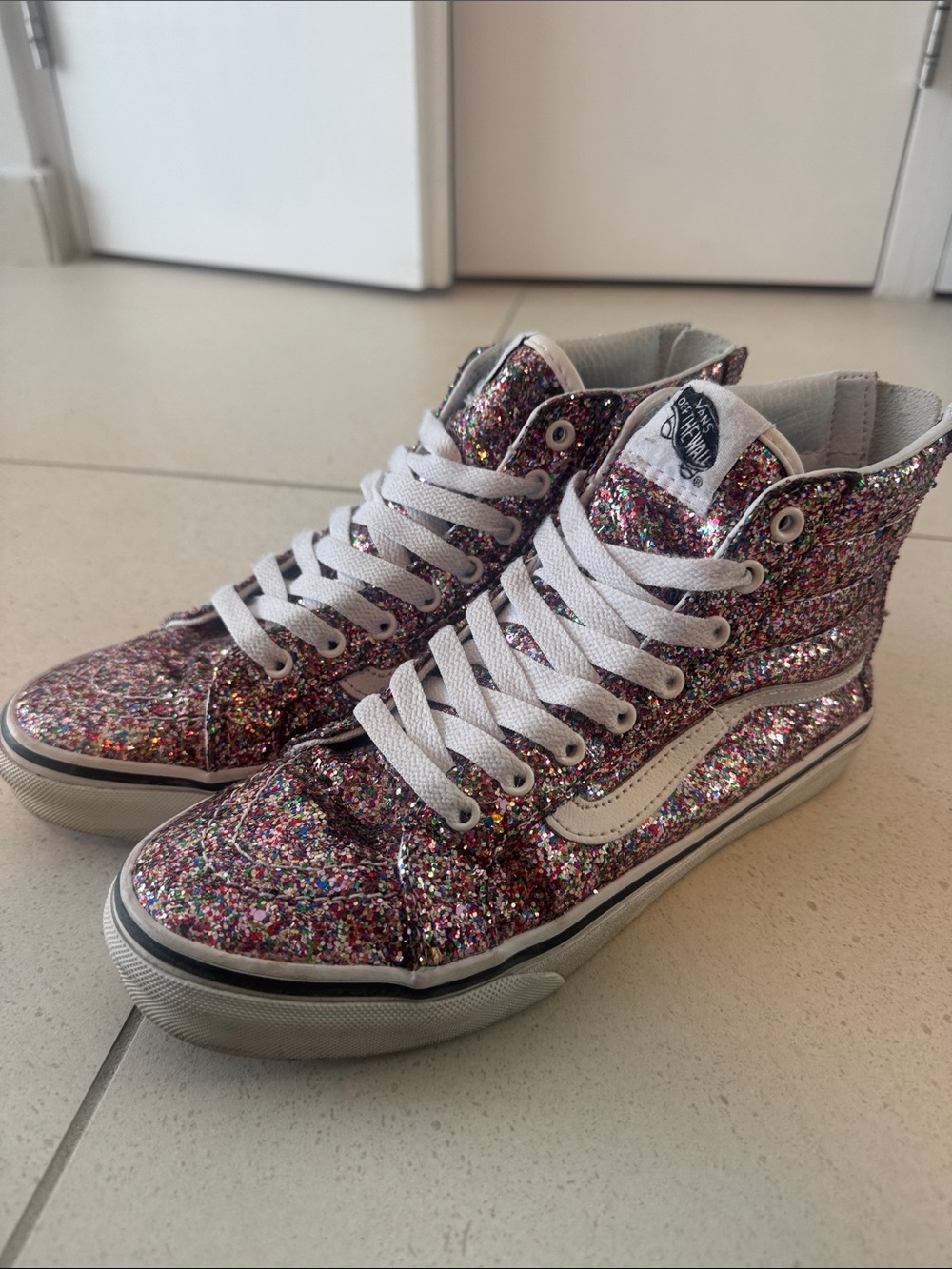 Vans High-Top Glitter Sneakers - Multicolor Sparkle